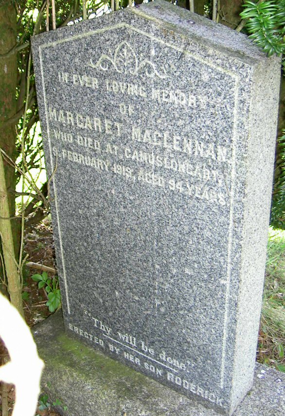 Photo of headstones/Margaret MacLennan d1919 hdstn Lochalsh chyd